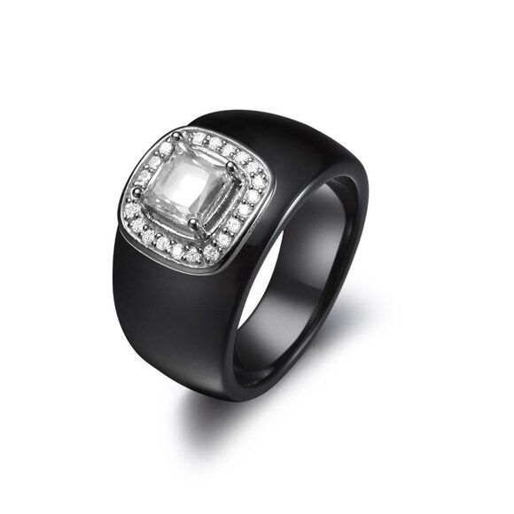 Siba Ring - Exquisite Sterling Silver and Ceramic Ring - Picture 3 of 4